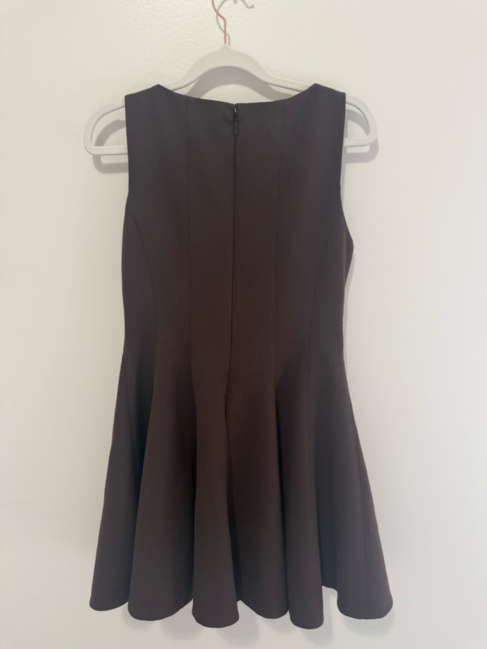 Aritzia Babaton Proxy Dress Brown | Fit & Flare Mini | Size 2 | Hourglass - Picture 4 of 8